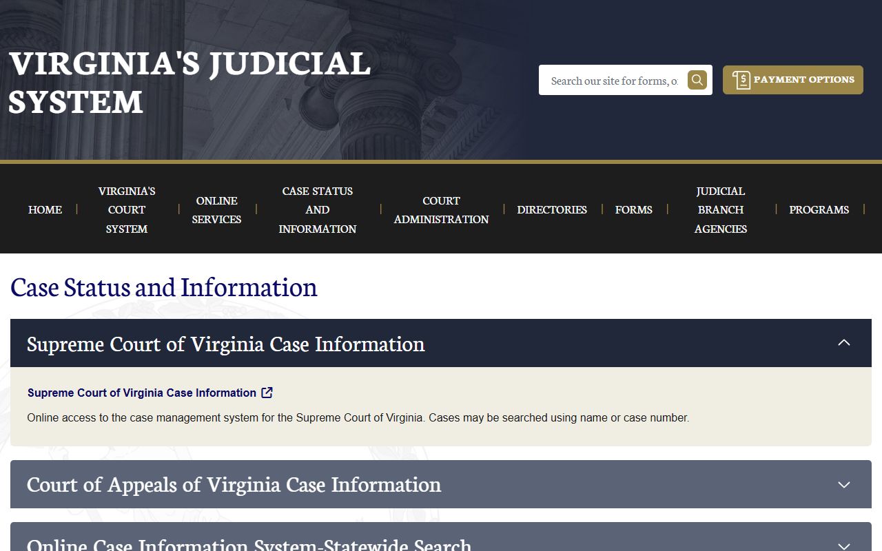 Alleghany County court records after arrest Virginia case information page