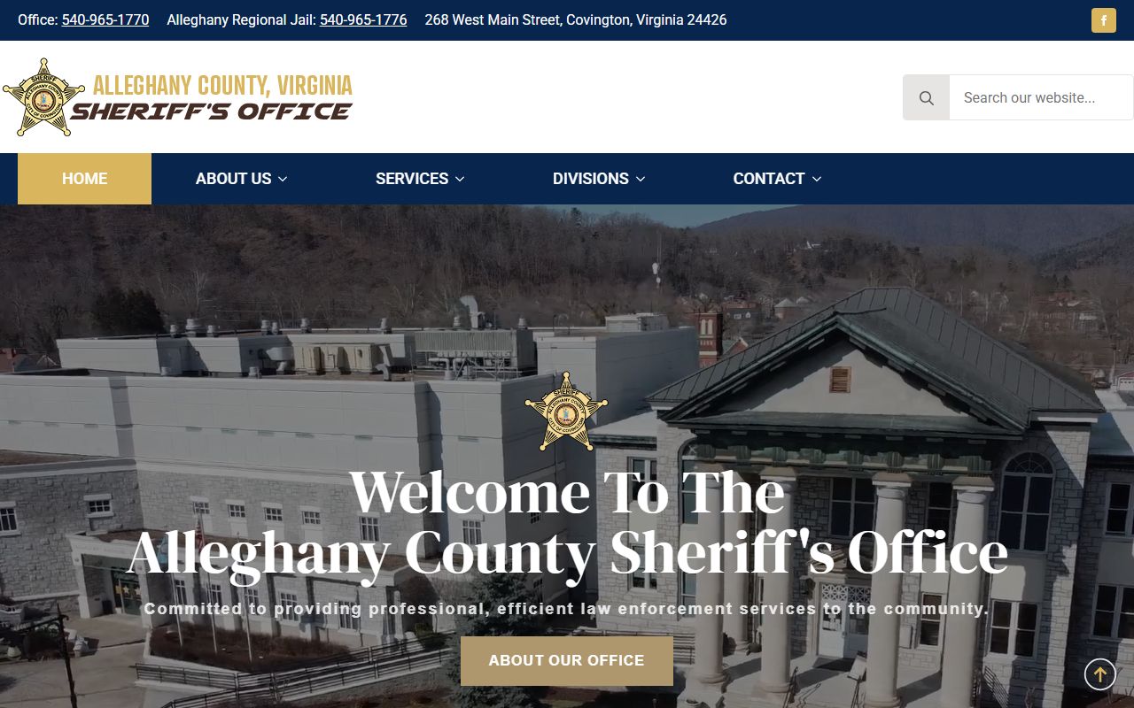 Alleghany Regional Jail inmate lookup sheriff homepage
